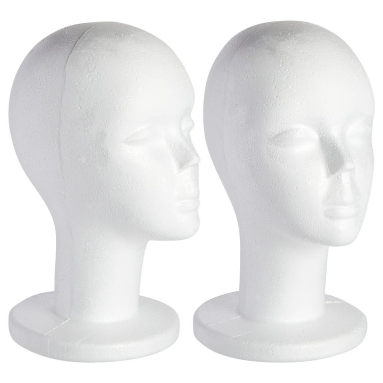 Female Foam Mannequin Head, Wig Display (11.8 in, 2 Pack) 
