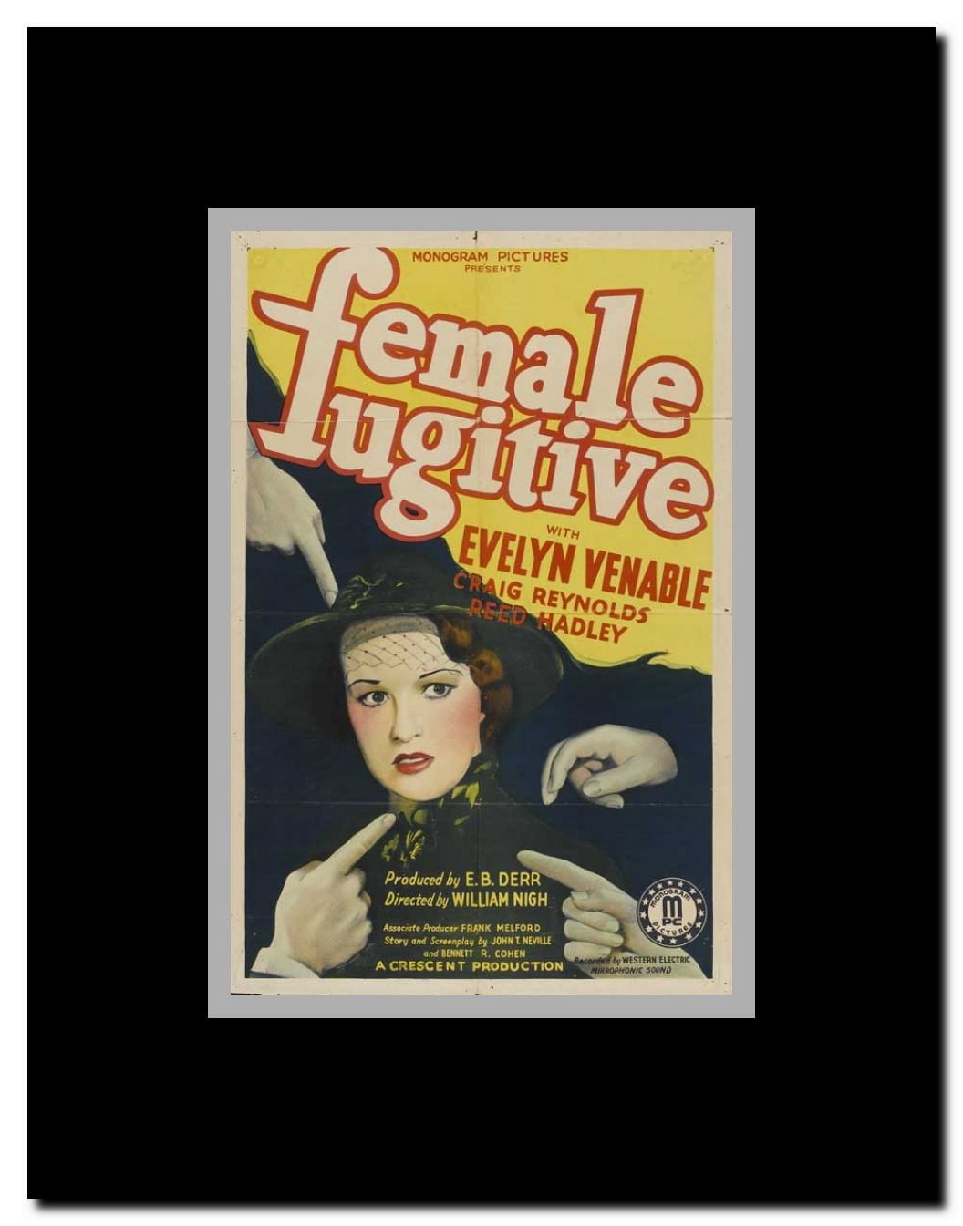 Female Fugitive Framed Movie Poster