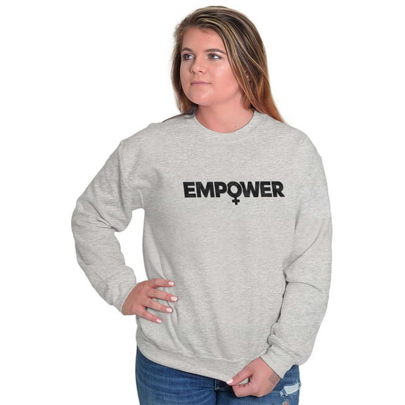 Female Girl Power Empowering Women Women Plus Size Crewneck Sweatshirt Brisco Brands 3X