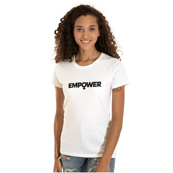 Female Girl Power Empowering Women Womens Slim Fit Graphic Tee Brisco Brands X