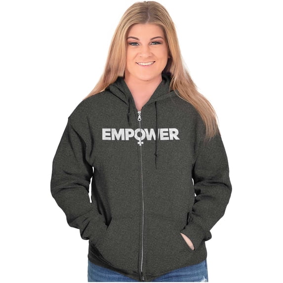Female Girl Power Empowering Women Zip Hoodie Sweatshirt Women Brisco Brands 3X
