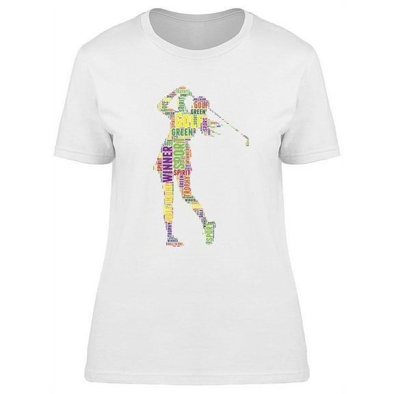 Female Golfer Mosaic T-Shirt Women -Image by Shutterstock, Female XX-Large