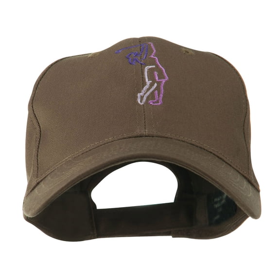 Female Golfer Outline Embroidered Cap - Brown OSFM