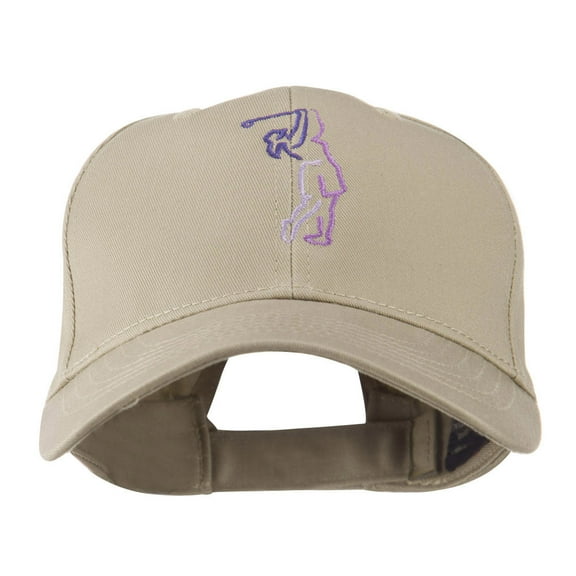 Female Golfer Outline Embroidered Cap - Khaki OSFM