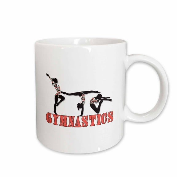 3drose, Female Gymnastics Troop in Coral and Black, 11oz Mug