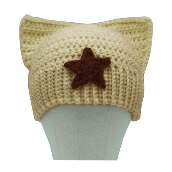 Female Handwoven Hat Winter Warm Hats Fashion Devil Horn Cap for Teenagers Girl Women Street Headwear