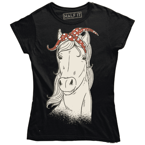 Female Horse Head Sketch Animal Lover Design Women's T-Shirt
