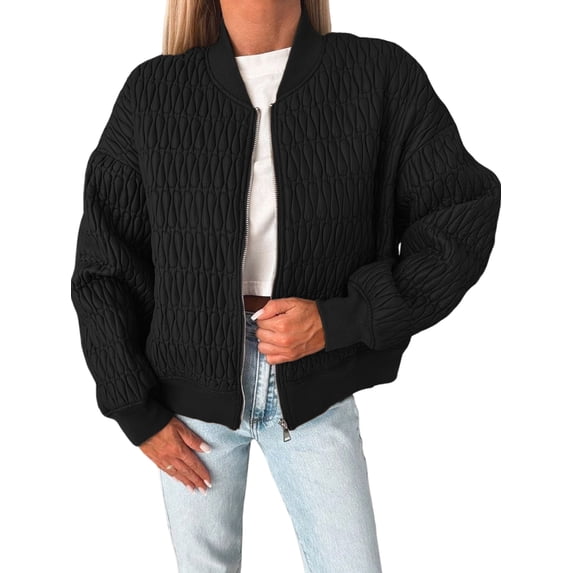 Female Jackets Spring Fashion Cute Jacquard Coats Zip Up Jackets Dressy Casual