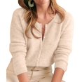 thumbnail image 1 of Female Knit Cardigan Casual Crew Neck Button Down Long Sleeve Sweater Jumper Layer Top Color M, 1 of 10