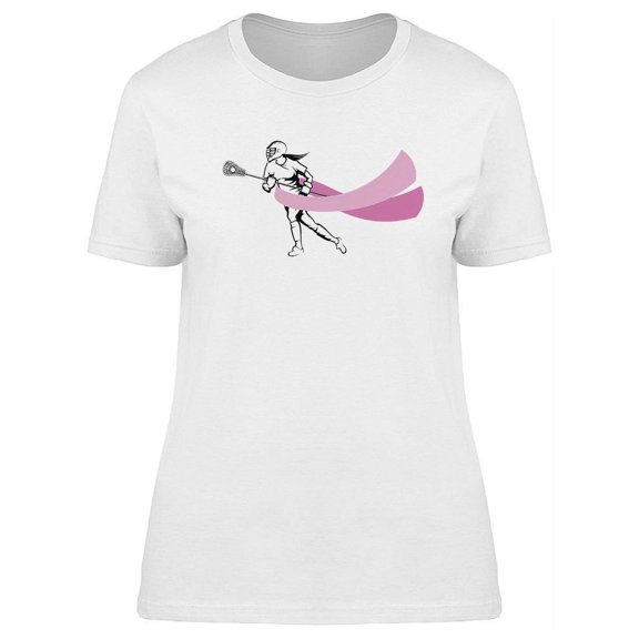 Female Lacrosse Player Cancer T-Shirt Women -Image by Shutterstock, Female Small