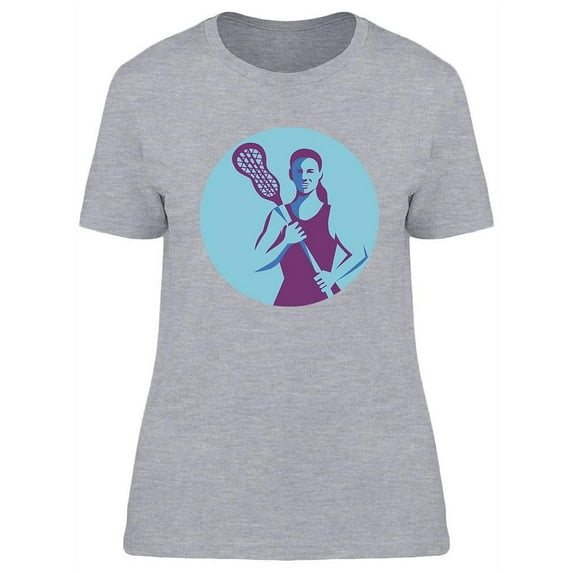 Female Lacrosse Player T-Shirt Women -Image by Shutterstock, Female Medium