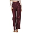 thumbnail image 1 of Female Leather Pants - High Waist Faux Leather Straight Leg Bell Bottom Flare Pants Red XL, 1 of 8