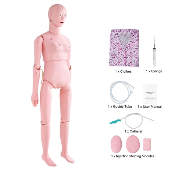 Female Life Size Nursing Training Manikin PVC Anatomical Simulator Multifunctional Education Teaching Model Supplies