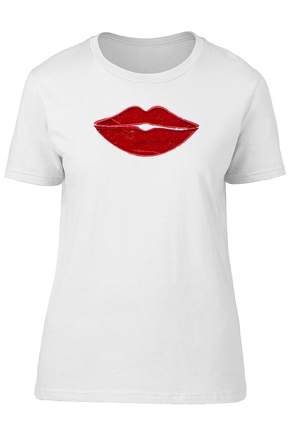 Female Lips With Red Lipstick T-Shirt Women -Image by Shutterstock, Female Large