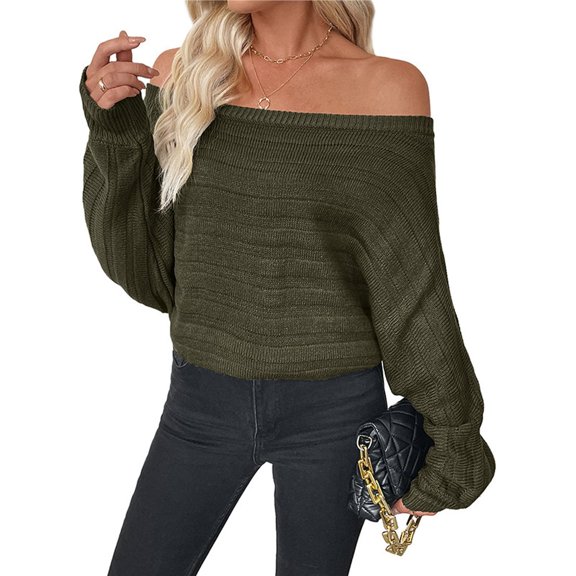 Female Long Sleeve Shirts Crewneck Tunic Tops Pullover Sweaters Business Casual Blouses Fall Fashion Green L