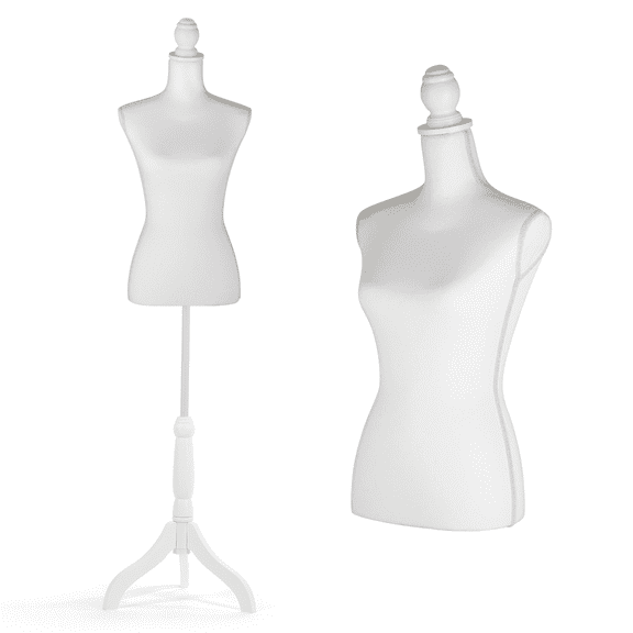 Female Mannequin Body Sewing Torso Dress Form with Adjustable Stand for Dressmaker Jewelry Display Home Clothing Shop Use