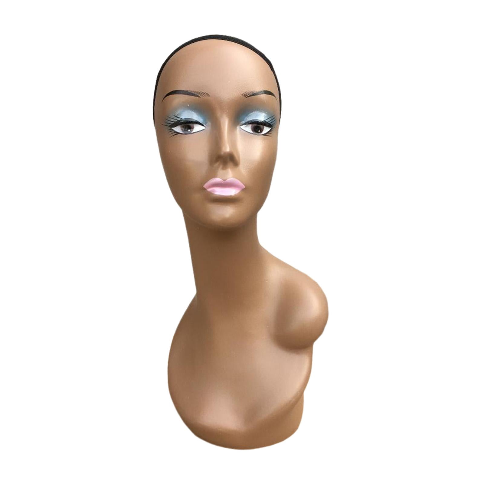 Female Mannequin Head, Doll Head ,Professional Makeup Cosmetology Female Training Head , Bald Manikin Head for Home ,Shop Hat Hair Style F