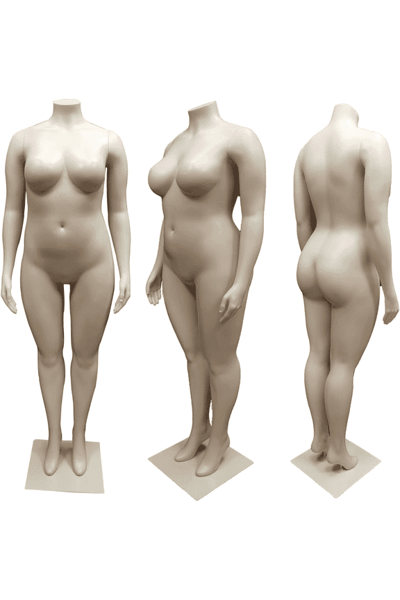 Female Mannequin Headless StylePlus Size Mannequin Female Curvy Full Body, Material: Plastic(988M)