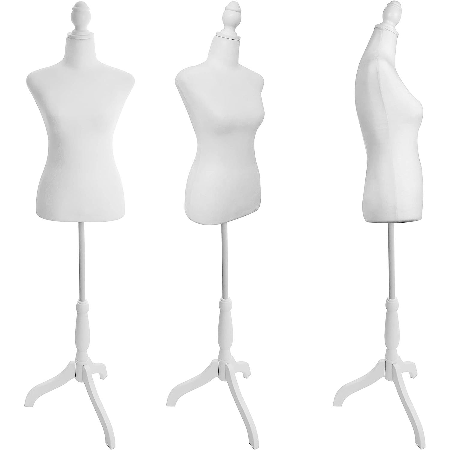 Gymax Female Mannequin Egghead Plastic Full Body Dress Form Display 