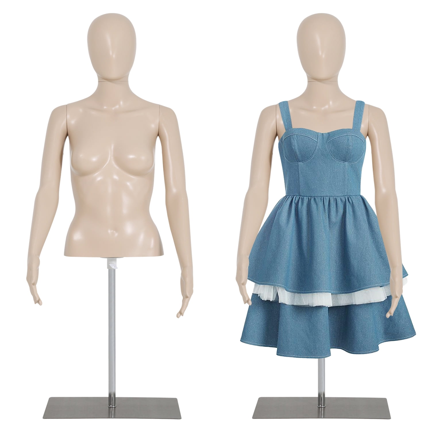 Female Mannequin Torso Dress Form Sewing Manikin 42-59 Inch Height  Adjustable Dress Model Mannequin Display Head Dress Mannequin Clothing Form  Metal Base Stand - Walmart.com, image size:1500x1500