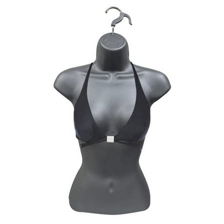 Female Mannequin Torso Hollow Back Body Stackable Dress Form with Hanging Hooks for Tshirt Display, Countertop, Craft Shows, Photos and Design, S-M Clothing Size (Gray, Set of 2)