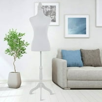 Female Mannequin Torso Mannequin Body Dress Form Mannequin Height Adjustable 49.6-63.4 Inch with Wooden Tripod Stand for Window Display Store Dress Jewelry Display Sewing (White)