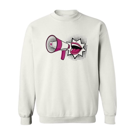 Female Mouth And Megaphone  Sweatshirt Women -Image by Shutterstock, Female Large