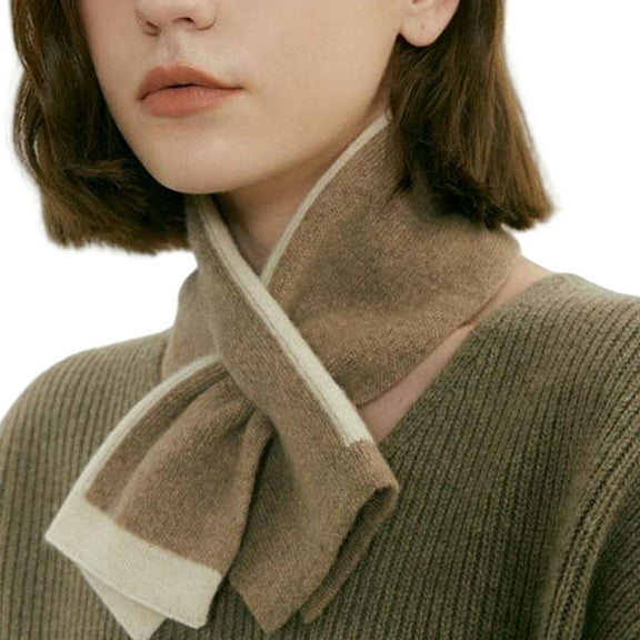 Female Neck Scarf Warm Knitted Short Scarf Soft Neck Gaiter for Indoor Office