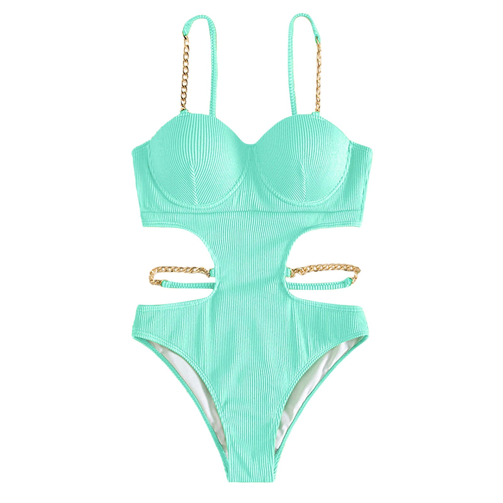 Female Onepiece Swimsuits Hawaii Style Lace Chain Summer Beach Bathing