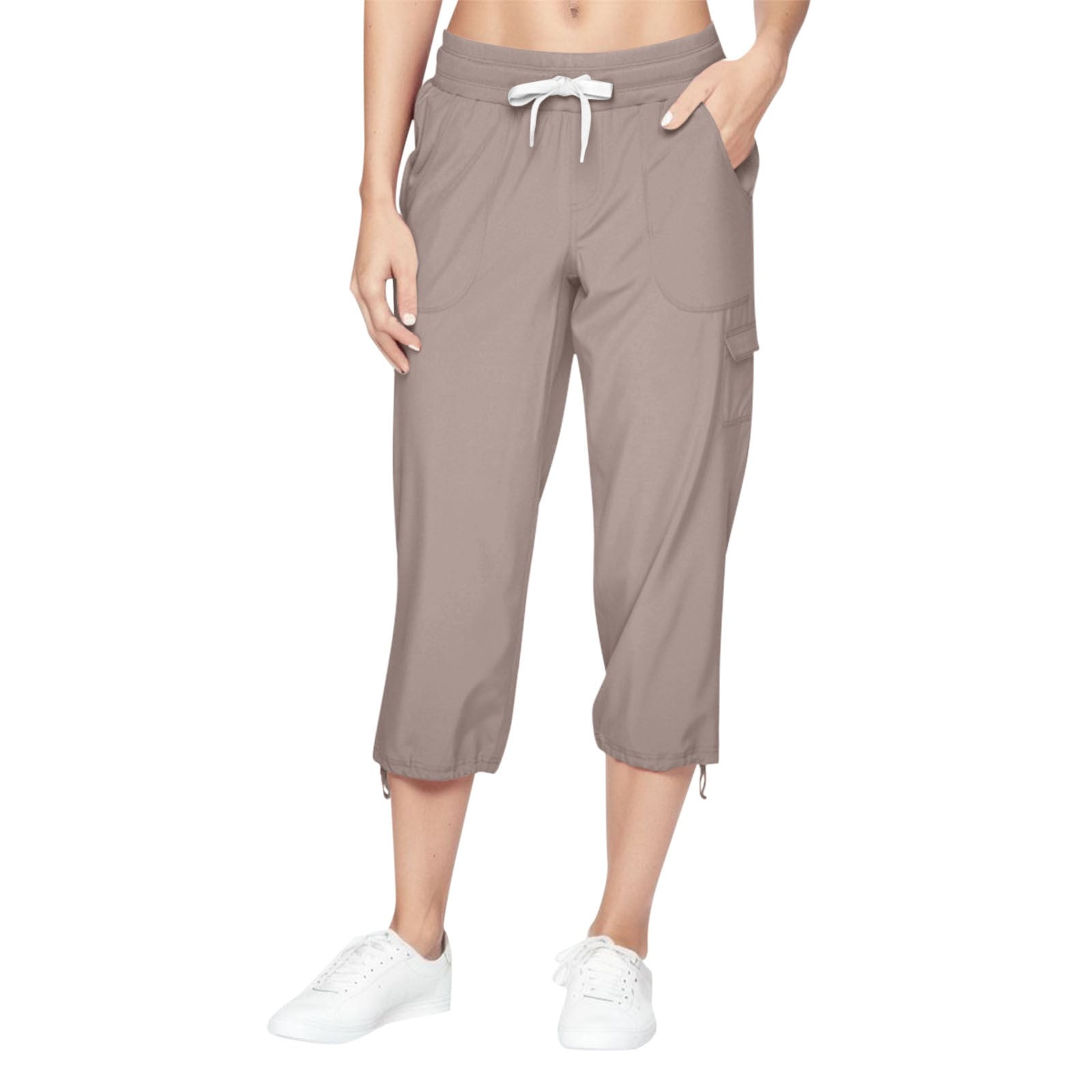 Female Pants Solid Color High Waisted Wide Leg Plus Size Fashion  Lightweight Woven Body Skimming Drawstring Cargo Capri Pant Slacks Holiday  Sports Trousers For Woman 
