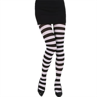 Black and White Vertical Striped Tights 5020570245491