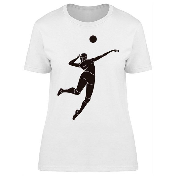 Female Player Volleyball Mid Air T-Shirt Women -Image by Shutterstock, Female Medium