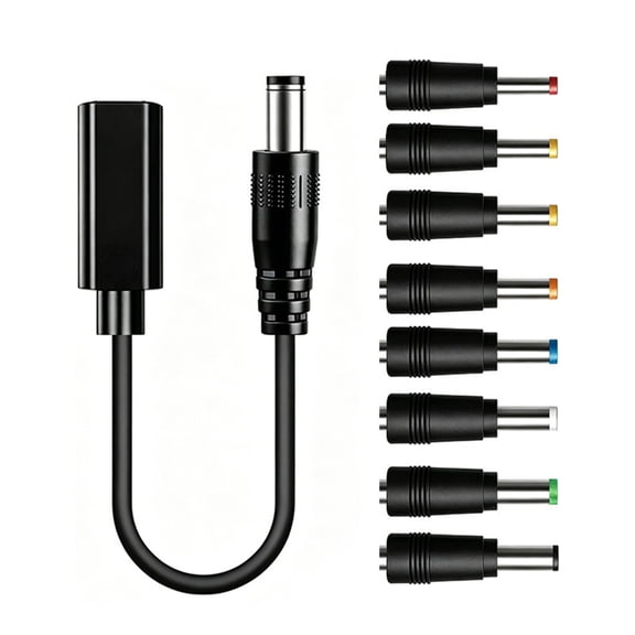 Female Port Handshake Cable Set with Round Male End, Eight Ends, 30cm Line for Cameras, Light Units, Screens, and Desk Gear