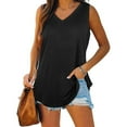 thumbnail image 1 of Female Racerback Tank Tops for Women Loose fit Cotton Womens White Tank Top Loose Ladies' Fashion Casual Summer Women's Clothing V Neck Tailcoat Sleeveless Solid Color Vest T Shirt Vest Suspender L, 1 of 3