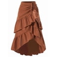 thumbnail image 1 of Womens Renaissance Pirate Skirt Gothic Steampunk Victorian Skirts Light Brown L, 1 of 4