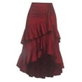 thumbnail image 1 of Female Renaissance Pirate Skirt Gothic Steampunk Victorian Skirts Wine Red L, 1 of 4