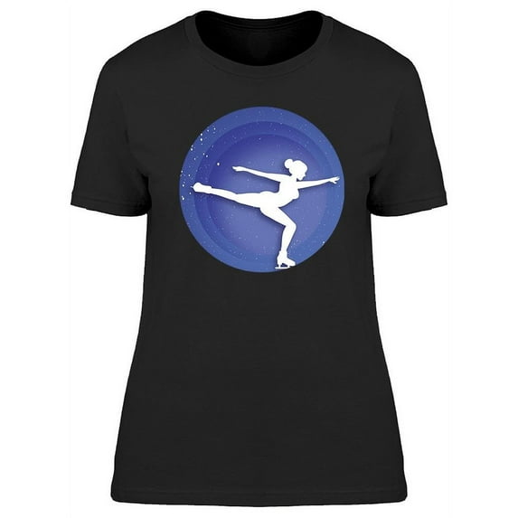 Female Skater White Silhouette T-Shirt Women -Image by Shutterstock, Female Large