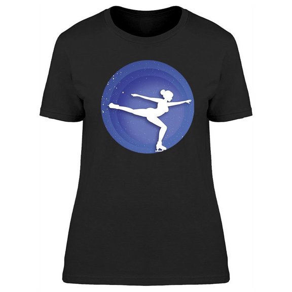 Female Skater White Silhouette T-Shirt Women -Image by Shutterstock, Female Small