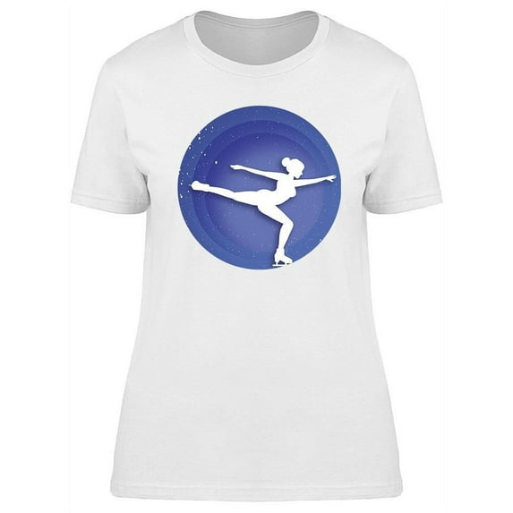 Female Skater White Silhouette T-Shirt Women -Image by Shutterstock, Female XX-Large