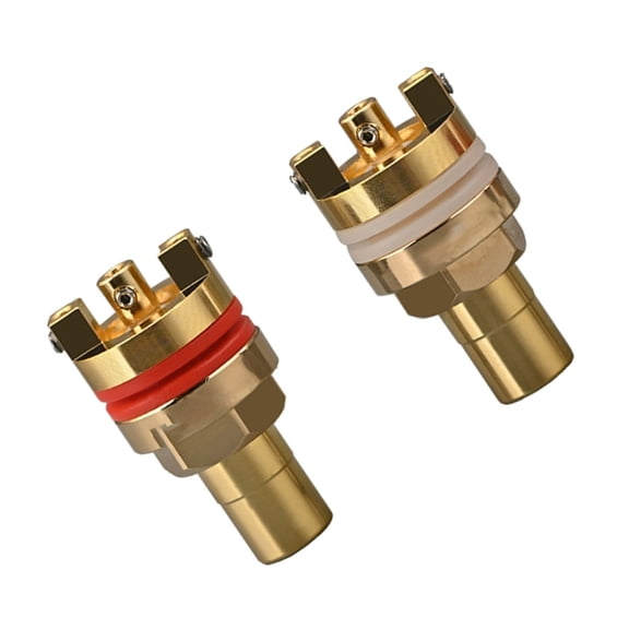Female Sockets Pair Solderless Gold/Rhodium Finish Terminals Stable Transmis