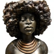 Female Statue Head Cement Planter African American Woman Bust Statue,11 Resin African Figurines and Sculptures, Elegant Art Decor for Home and Office