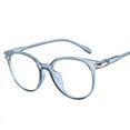 thumbnail image 1 of Female Stylish Casual Oval Candy Color Non-prescription Eyeglasse Frame Clear Lens Eyewear, Blue, 1 of 2