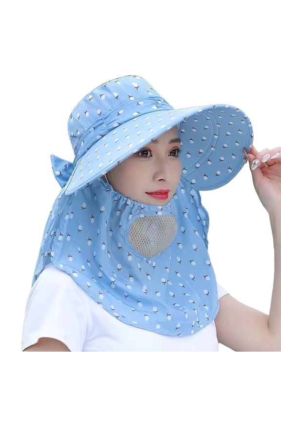 Female Sunhat with Big 30 Inch Brim Cover Face Cycling Anti-UV Summer Outdoor Beach Hat