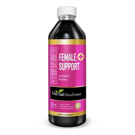 Female Support Plus Extract 12floz - Hormone Balance for Women, Red Clover, Organic Nettle Leaf - Herbal Goodness