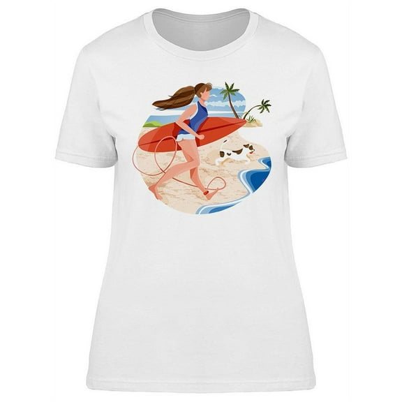 Female Surfer Design T-Shirt Women -Image by Shutterstock, Female x-Large