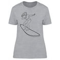 thumbnail image 1 of Female Surfer Doodle T-Shirt Women -Image by Shutterstock, Female x-Large, 1 of 2