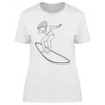 thumbnail image 1 of Female Surfer Doodle T-Shirt Women -Image by Shutterstock, Female x-Large, 1 of 2