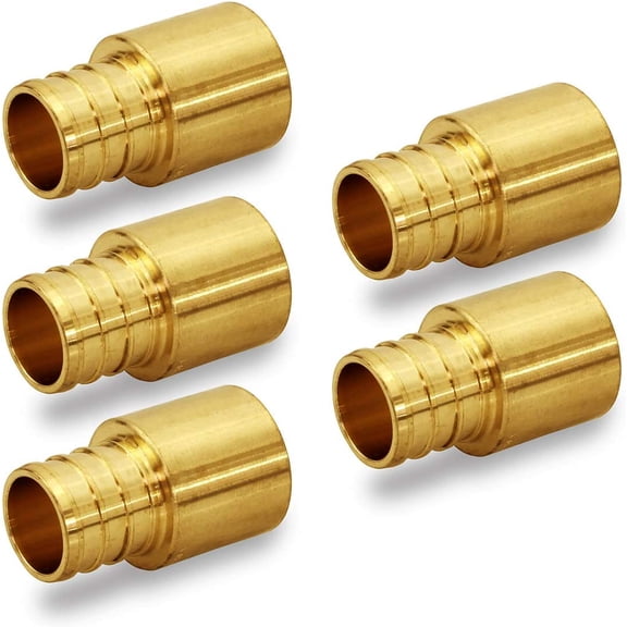 Female Sweat Copper Adapter X Pex Barb Pipe Fitting, 1/2 x 3/4, Brass