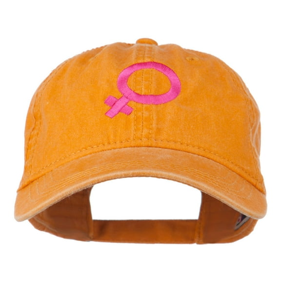 Female Symbol Embroidered Washed Cap - PKN Orange OSFM