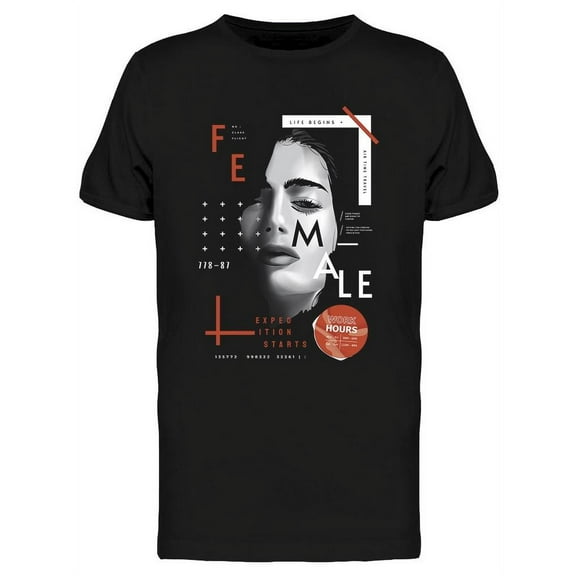 Female  T-Shirt Men -Image by Shutterstock, Male Medium